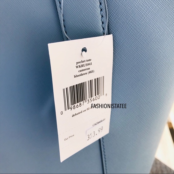 New Kate Spade Large Blue Pocket Tote Bag dawn - Picture 5 of 8